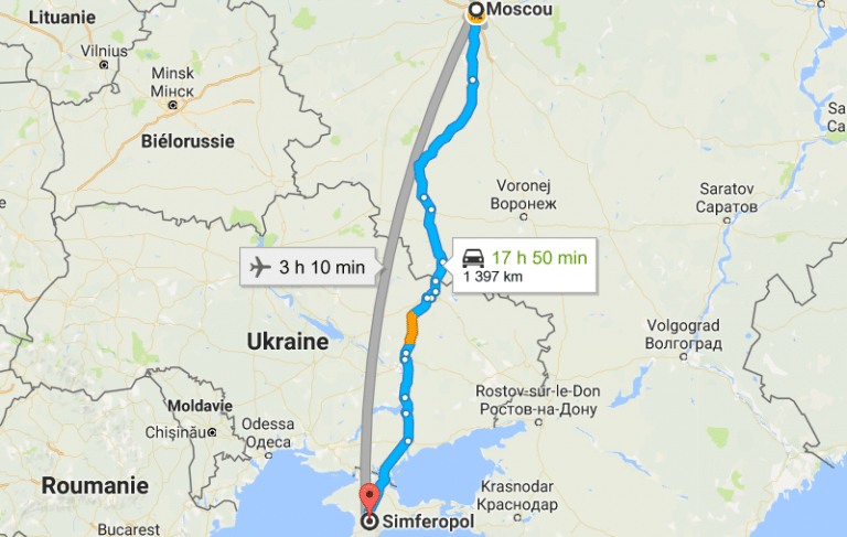 Киев крым расстояние